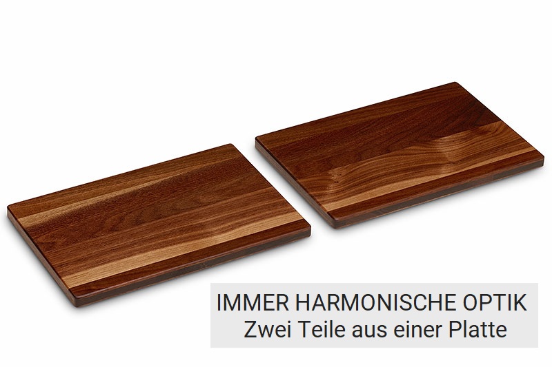 Frühstücksbrettchen 2-er Set in Nussbaum Rückseite
