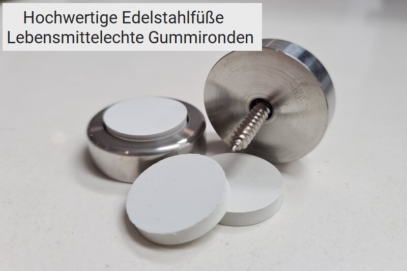 Edelstahlfüße Montage mit Gummironden
