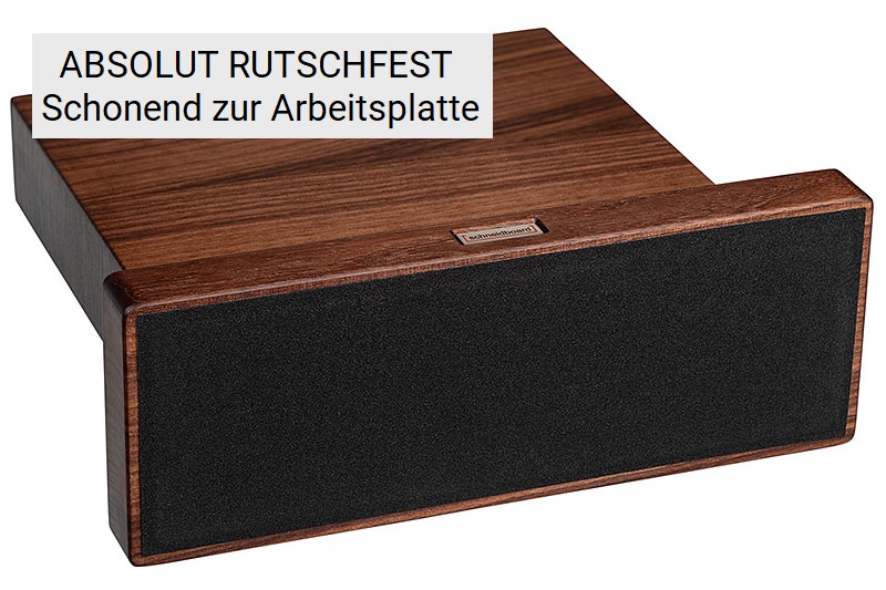 Messerblock Nussbaum von unten mit Antirutschvlies