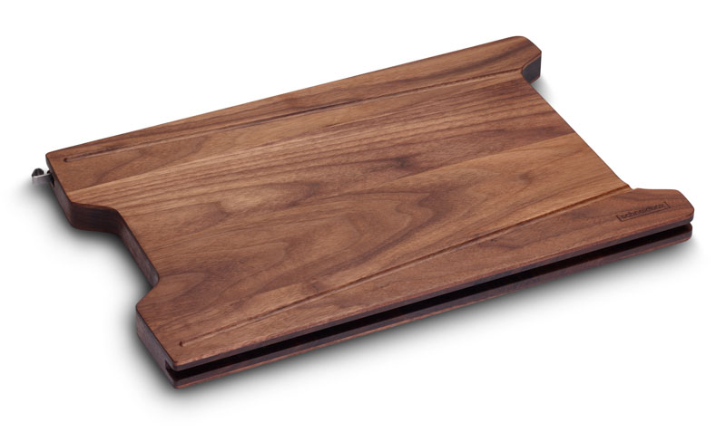 Auflage Nussbaum für Schneidebrett mit Auffangschale Oberseite
