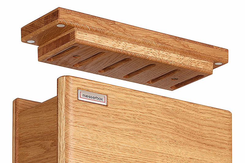 Messerbox Eiche geöffnet