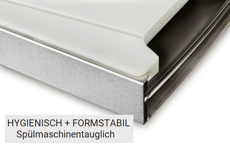 Edelstahkasten mit Schublade und Auflage Kunststoff