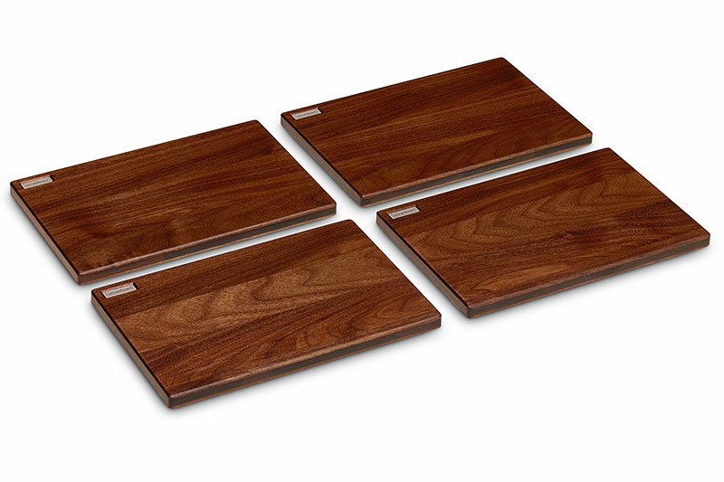 Frühstücksbrett Nussbaum 4-er Set