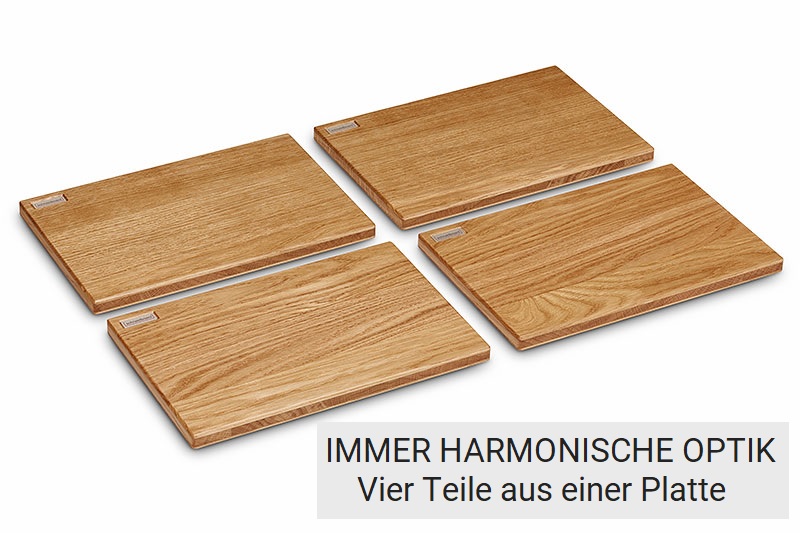 Frühstücksbrettchen 4-er Set in Eiche Vorderseite