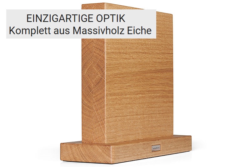 Messerblock in Eiche von der Seite