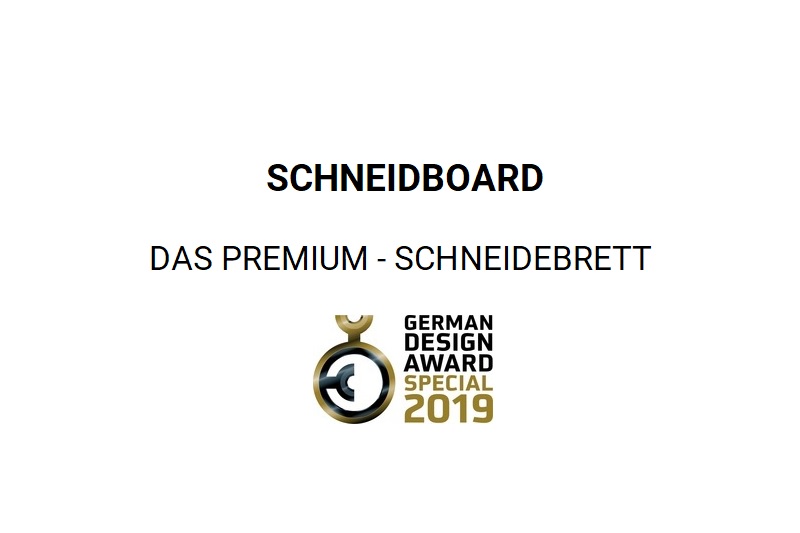 German Design Award Auszeichnung 2019 für Schneidboard das Premium Schneidebrett