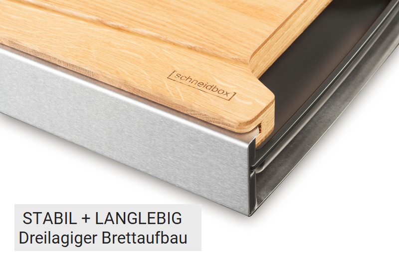 Edelstahlkasten mit Schublade