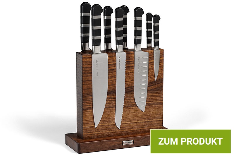 Messerblock Nussbaum mit Messer