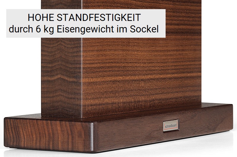 Sockel Messerblock Nussbaum